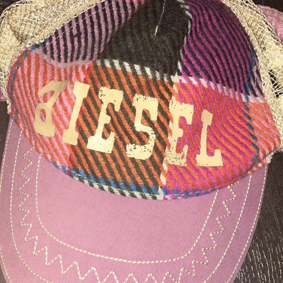 Colorful Diesel pink Patchwork Cap - Picture 6 of 8